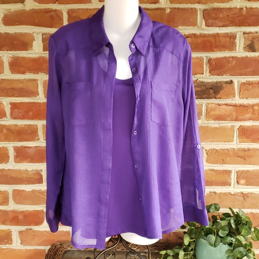 🏡DV  Chico's Purple Shirt and Tank 2 pc Se